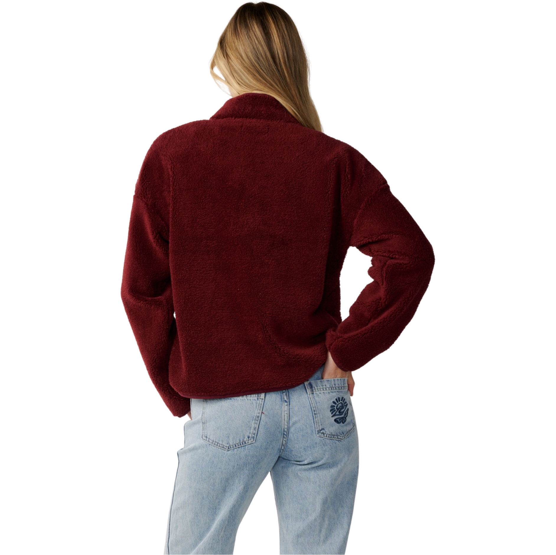 2026 Rip Curl Womens Party Wave Polar Zip Thru Fleece 0EFWFL - Dark Plum